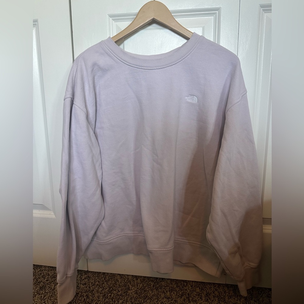 medium purple north face crewneck